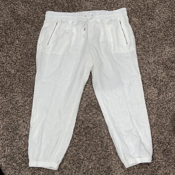 ATHLETA Cabo Linen Jogger in White Calla Lily size 22 with Zippered Pockets - Picture 5 of 16